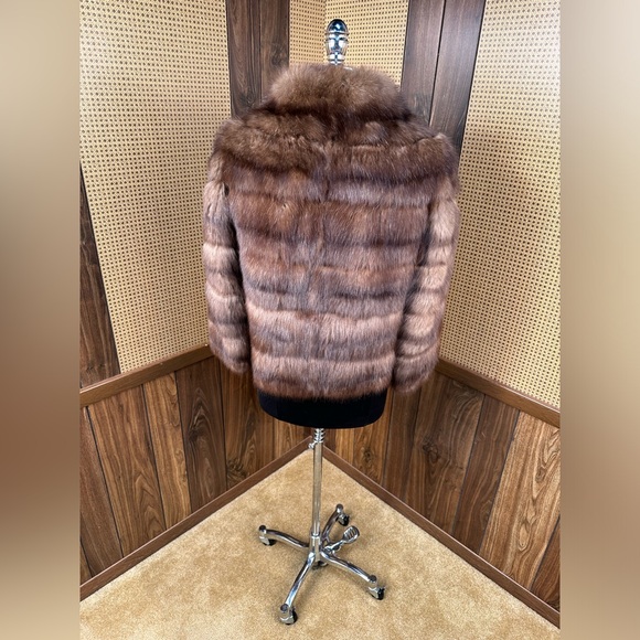VINTAGE BERGDORF GOODMAN RUSSIAN SABLE FUR COAT CROP JACKET BOLERO SMALL 4 - 6 - Picture 5 of 12